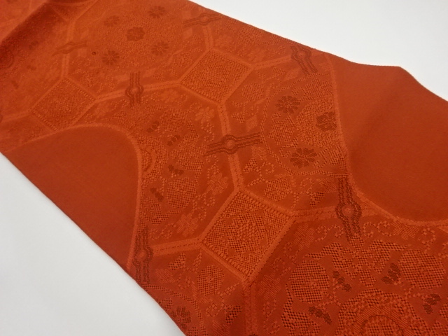 JAPANESE KIMONO / VINTAGE NAGOYA OBI / TSUZURE / WOVEN FLOWER ARABESQUE
